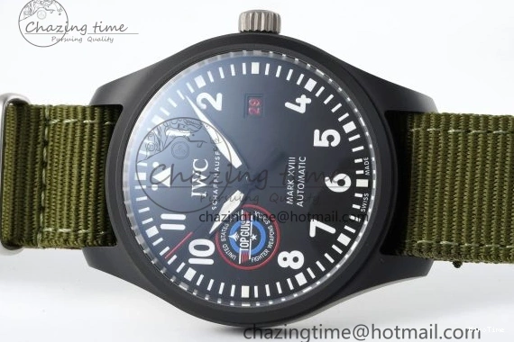 MIROTIME 0207 Top Gun Pilot Mark XVIII Limited “SFTI” M+F 1:1 Best Edition Black Dial on Green Nylon Strap A WaterResistant 7064